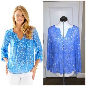 Lilly Pulitzer Colby silk top size M